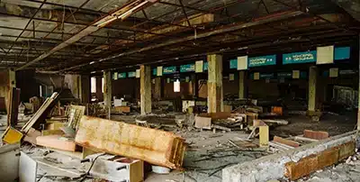 Buildings in Miami are undergoing systematic dismantling and clearing.